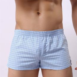 Men Underwear Boxers Cotton Plaid Shorts Men's Panties Big Short Breathable Flexible Shorts boxer homme sexy unterhosen herre187M