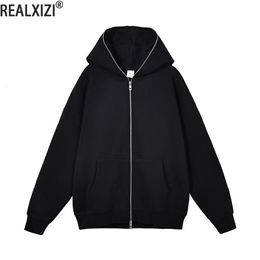 Men s Hoodies Sweatshirts Harajuku Jacket Coat Men Women Jackets Polar Fleece Zip Hooded Sweatshirt Oversized Long sleeved Zipper Top Casual Zipup 230918