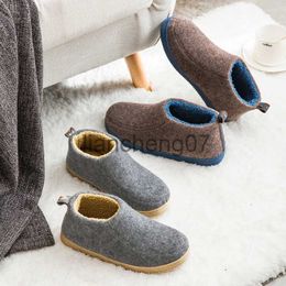 Slippers Winter Autumn New Japaness Style House Men Warm Shoes Thick Sole Bedroom Non-slip Wrapped Heel Slippers Women Felt Slides x0916