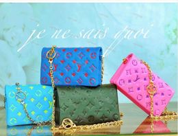 Real Leather Designer High Quality Women Chain Handbag Cousin Shoulder Colorful Crossbody Purse Clutch Bag High-grade Classic Lady Messenger Bags