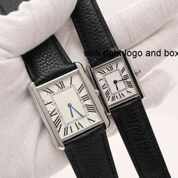 Wrist Watch Men Women Tank Cart Fashion Luxury Women's New Watches Real Leather Strap Movement Ultra-thin Lady Wristes Quartz 2sw4