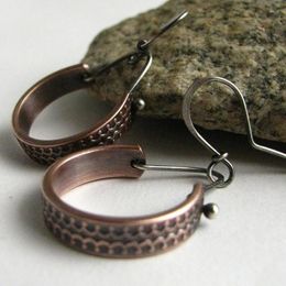 Висячие серьги, винтажные круглые бронзовые старинные крючки для рукоделия для женщин, креативная резьба по металлу, ручные ювелирные изделия в стиле панк