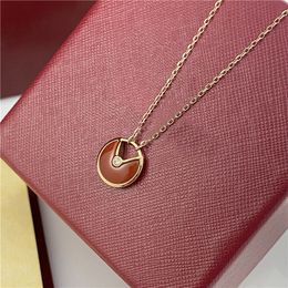 Diamant-Halskette, Luxus-Halsketten, Designer-Schmuck für Damen, 18 Karat Roségold, Muschel-Achat-Amulett-Anhänger, Halskette, Modeschmuck für Geburtstagsfeier-Geschenke