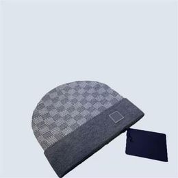 5Color Lattice Pattern Printed Beanie Designer Men Knitted Cap Luxury Fashion Autumn Winter Warm Wool Hat Women Caps Mens Beanies 3009