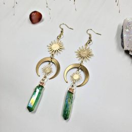 Dangle Earrings Boho Moon And Star Celestial Quartz Drop For Women Girl Gift Charm Jewellery Accessories