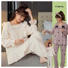Womens Sleepwear Female Pyjamas Sleepwear Set Cotton Autumn New Pyjamas Women Long Sleeves Breathable Loose Japanese Style Lusciousness Cute Night Wear