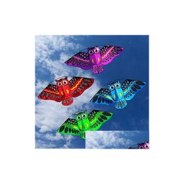 Kite Accessories Funny Sports Flying New 110Cmx80Cm Owl Ainimal Single Line Breeze Outdoor Fun For Kids Delta Kites Drop Delivery Toys Dhbkz