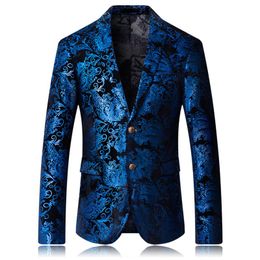 Mens fashion Dance Blazer Coats 2019 Male pattern Business affairs Wedding Stage Long sleeve Suit Jackets Slim coat M-5XL240E