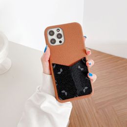 Brand Colorful Phone Case Fitted Apple 13mini Leather Waterproof 15promax 14 13 12 Series Cellphone Cases Card Pocket Women Phones Cover