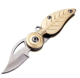 Multi-function Mini Folding Knife EDC Hanging Keychain Gift Folding Pocket Knife Key Chain Leaf Knives Outdoor Hunting Knife Steel Survival Blade Tool