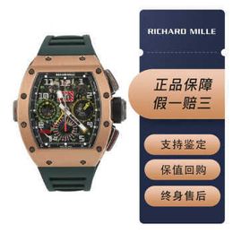 Automatic Mechanical Wristwatches Swiss Sporst Watches Wrist Watch Richarmilles Mills RM1102 Rose Gold Side Titanium GMT Two Place Mens Fashion Leisure Busi WN97L