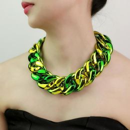 Choker Colourful CCB Acrylic Big Chain Necklaces Statement Necklace For Women Bib Collar Chunky Torques Hiphop Jewellery