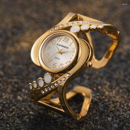 Wristwatches Sdotter Watch For Women 2023 Rhinestone Elegant Silver Gold Stainless Steel Bracelet Ladies Wrist Watches Clock