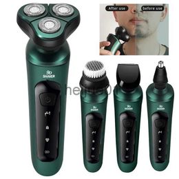 Electric Shavers 4In1 Smart Electric Shaver LCD Digital Display Three-head Floating Razor Multi-function USB Rechargeable Washing Shaver for Men x0918