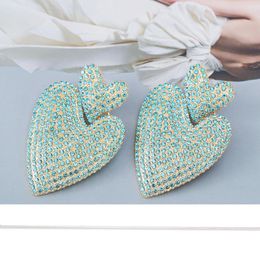 Dangle Earrings Love Heart Rhinestone High Quality Crystal Fine Drop Fashion Jewelry Accessories For Women