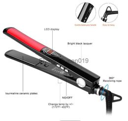 Hair Curlers Straighteners Fast Warm-up Professional Hair Straightener Titanium Plates LCD Display hair curler Styling Tool straightening iron for wet dry 0918