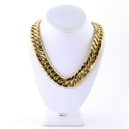 Mens Miami Cuban Link Curb Chain 14k Gold Plated Hip Hop 21MM Thick Chain 24''317v