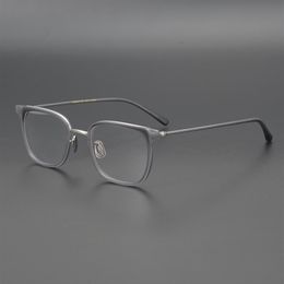 2020 Pure Titanium Glasses Men Acetate High Quality Square Myopia Optical Eyeglasses Frame Prescription Eyewear270q