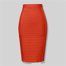 Skirts Elegant High Waist Women Fashion Summer Simple Solid Colour Bandage Sexy Bodycon Party Club Wear Ladies Clothes