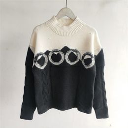 Women Knitted Sweaters Woollen Fall Girls Wool Pullover With Letter Knit Shirt Super Elastic Fashion Clothes Sweater3135