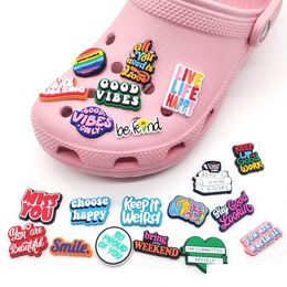 Charms Soft Rubber Inspirational Phrases Shoe Decoration Charm Buckle Accessories Jibitz For Clog Decor Pins Buttons Drop Delivery Jew Dh8Kw