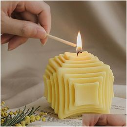 Craft Tools Geometry Candle Sile Mould Handmade Ornament Plaster Soap Aroma Wax For Making Mousse Cake Home Decor Drop Delivery Garden Dhkhg