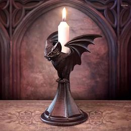 Candle Holders Halloween Gothic Bat Candlestick Base Resin Crafts Home Desktop Decoration Ornaments Living Room