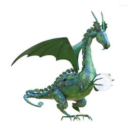 Garden Decorations Dragon Statue Resin Ornament Outdoor Decor Lawn Figurine Holding Ball With Solar LED Light Unique Gift For Kids