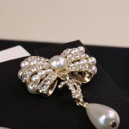 Top quality stud earring with diamond and white pearl for women wedding jewelry gift have box knot shape PS3219180L