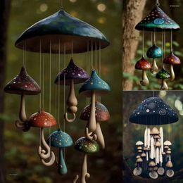 Decorative Figurines Weather-resistant Wind Chimes Colourful Mushroom Unique Outdoor/indoor Decor For Patio Balcony Garden Natural Style