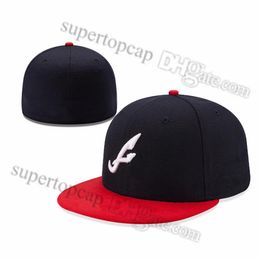 2023 Men's Baseball Full Closed Caps Summer Navy Blue Letter Bone Men Women Black Color All 32 Teams Casual Sport Flat Fitted268c