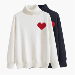 Designer sweater love heart A man woman lovers couple cardigan knit v round neck high collar womens fashion letter white black lon307W