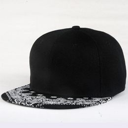 Ball Caps Cool Unisex Adult Paisley Snapback Hiphop Hat Adjustable Baseball Cap Black