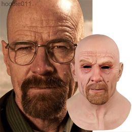 CoStume Accessories Movie Celebrity Latex Mask Professor Mr. White Realistic CoStume Halloween Cosplay Props 220622 L230918