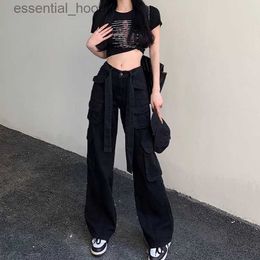 Women's Jumpsuits Rompers legging women sportzanzea pants suitAmerican High Street Ins Hip-Hop Overalls Women S New Design Niche Straight Loose Wi L230918