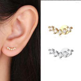 Stud Earrings 1 Piece 925 Silver Original 2023 Shiny CZ Diamond Particular Woman For Women Piercing Fine Jewellery Gifts