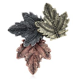Pins Brooches Vintage Broches Mujer Pin Maple Leaf Brooch Gold Color Exquisite Collar For Women Dance Party Accessories Drop Delivery Dhbte