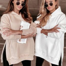 Women's Hoodies Pocket Featured Split Hooded Sweater Women Pullover Hoodie Sweatshirt Womens Over Sized