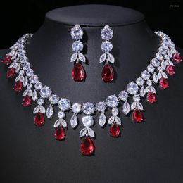 Necklace Earrings Set Smvp Winter 2023 Exquisite Zircon Earring For Brides Wedding Luxury Jewellery Accessoris Women