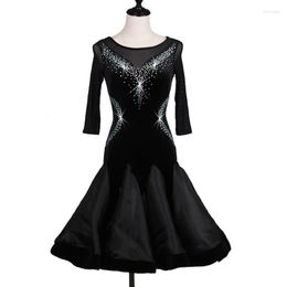 Stage Wear Arrival Latin Dance Dresses For Ladies Black Purple Colour Backless Skirts Woman Professional Ballroom Showing Clothes Q11149