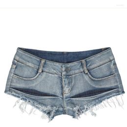 Women's Shorts Summer Sexy Nightclub Night Show Low Rise Denim Pants Jeans