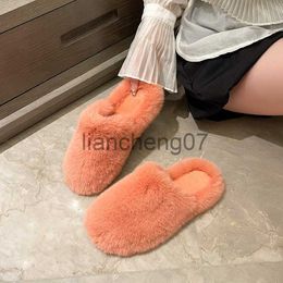 Slippers Home Candy Coloured Slippers for Women In Autumn and Winter 2022 New Fashion Simple Soft Soled Comfortable Warm Loafer Wool Shoes x0916