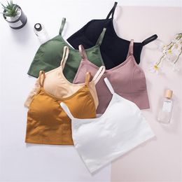 Camisoles & Tanks Women Crop Tops Seamless Underwear Female Tank Camis Sexy Lingerie Intimates Removable Padded Camisole Femme Spo309Z