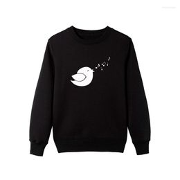 Women's Hoodies Korean Style Women Cartoon Bird Printed Sweatshirts Casual Long Sleeve Pullovers Harajuku Tracksuits Tops For Lady Girl