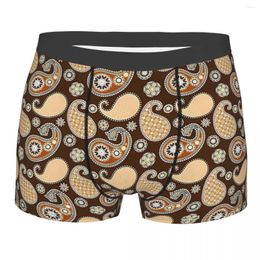 Underpants Paisley Chocolate Brown And Tan Panties Shorts Boxer Briefs Men's Underwear Comfortable