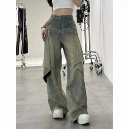 Women's Jeans Women Spring Autumn 2023 Large Size Vintage Washed Bell-bottoms Fashion Casual High Waist Loose Leg Pants Womens