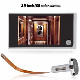 Doorbells 3.5 inch Doorbell Digital LCD 120 Degree Peephole Viewer photo visual monitoring electronic cat eye camera Doorbell HKD230918