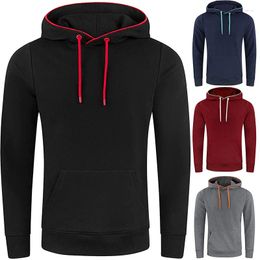 Men's Hoodies 2024 Autumn And Winter Solid Color Versatile Clothing Fashion Sweater Casual Hooded Pullover Insert Pocket Coat