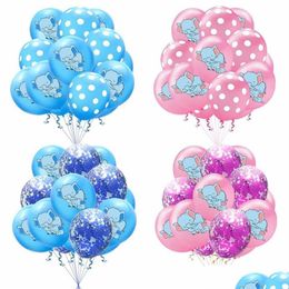 Led Toys Party Decoration 15Pcs Lot 12Inch Elephant Latex Balloons Colored Confetti Birthday Decorations Baby Shower Helium Ballon23 Dhwri