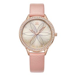 Womens watch Watches high quality Luxury Fashion Elegant diamond-encrusted three-dimensional petal dial belt Quartz-Battery waterproof 34mm watch